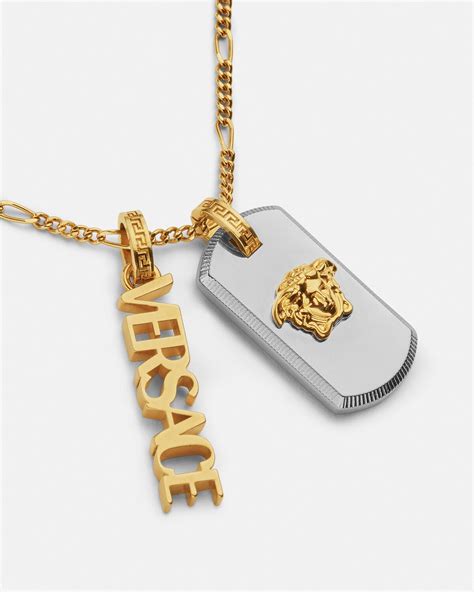 versace medusa pendant necklace silver gold|Versace icon medusa necklace.